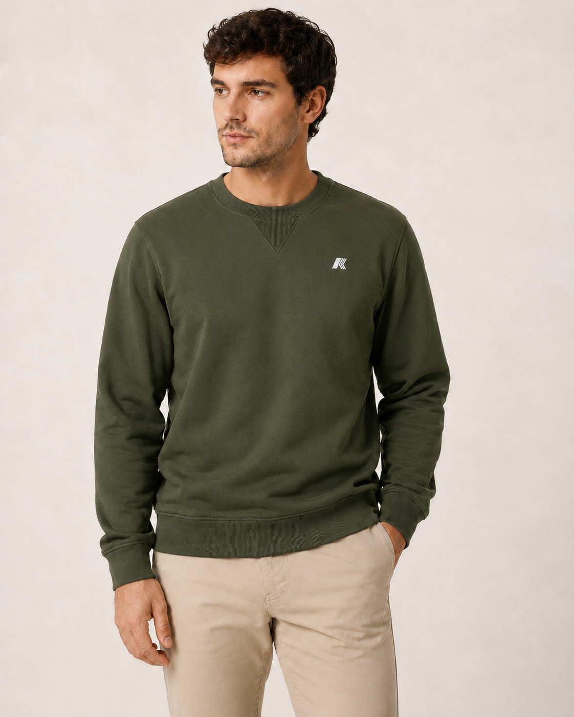 Felpa Uomo K-way Interno Garzato.
